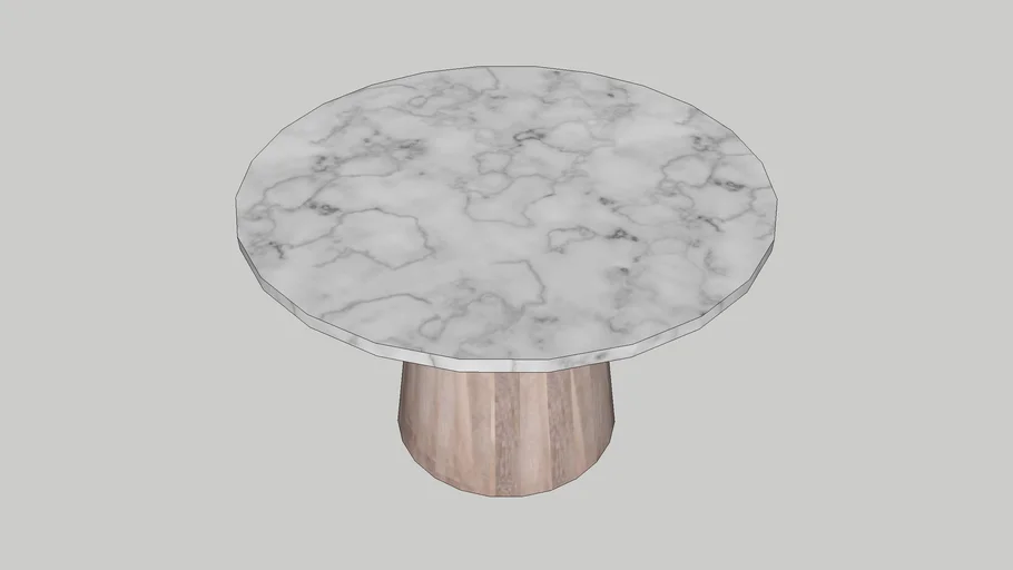 HTD Round Dining Table White Marble | 3D Warehouse