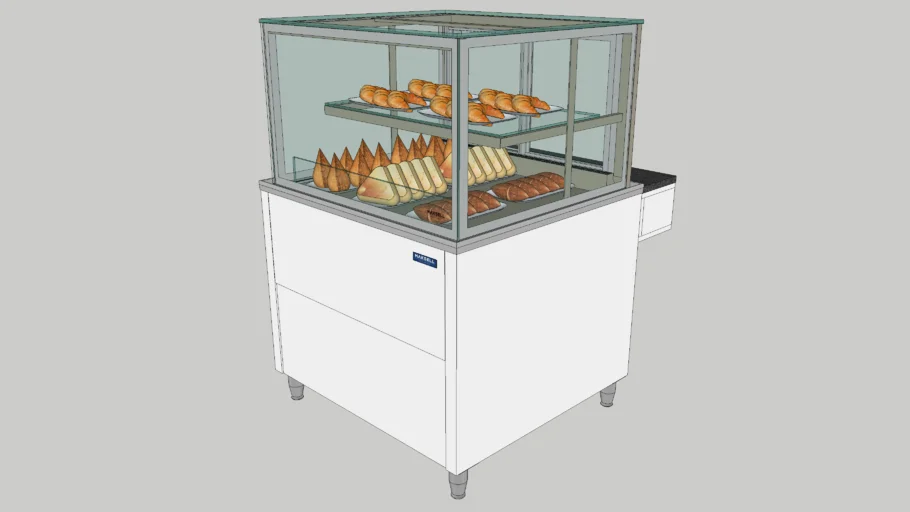 BALCÃO VITRINE BAIXA ESTUFA VISION 800 SALGADOS PADARIA