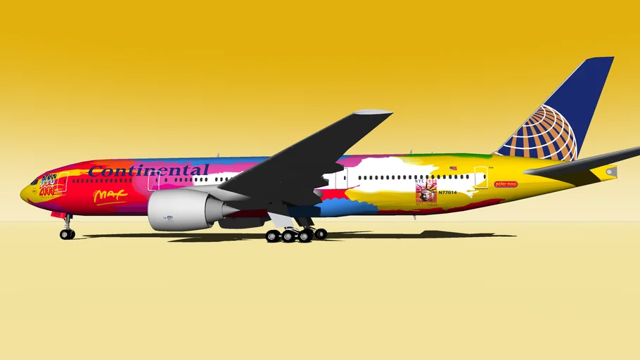 Continental Airlines Boeing 777-224/ER N77014 “NYC 2000 World Capital of The Millennium (Peter Max)” Special Livery (2007)