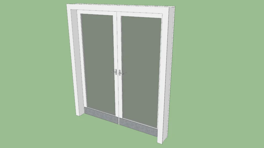 Glass double door