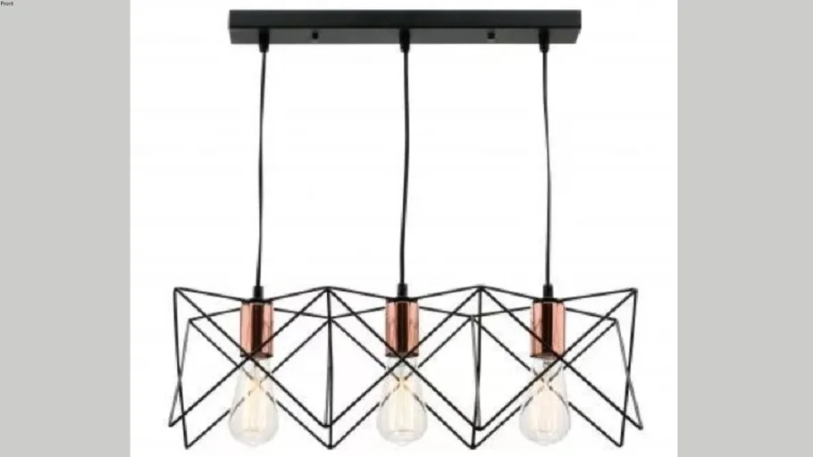 Pendente Arame Industrial Metal Preto / cobre Portofino