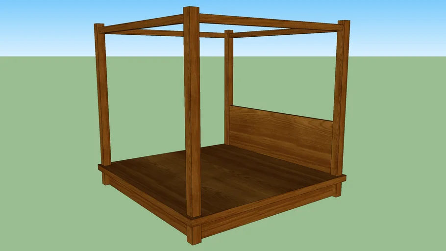 Reclaimed Russian Oak 4-poster canopy bed (king)