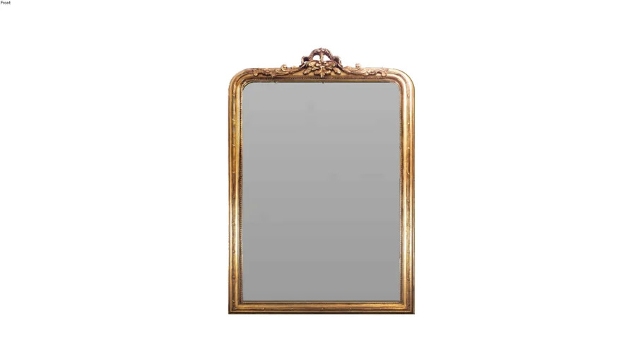 Espelho clássico decorativo com moldura folheada dourado envelhecido