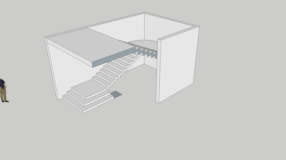 Open Well Folded Slab Staircase
