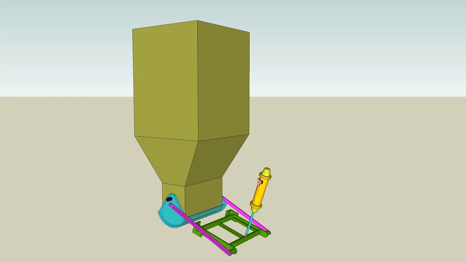 3d model of bulk material bin gate system