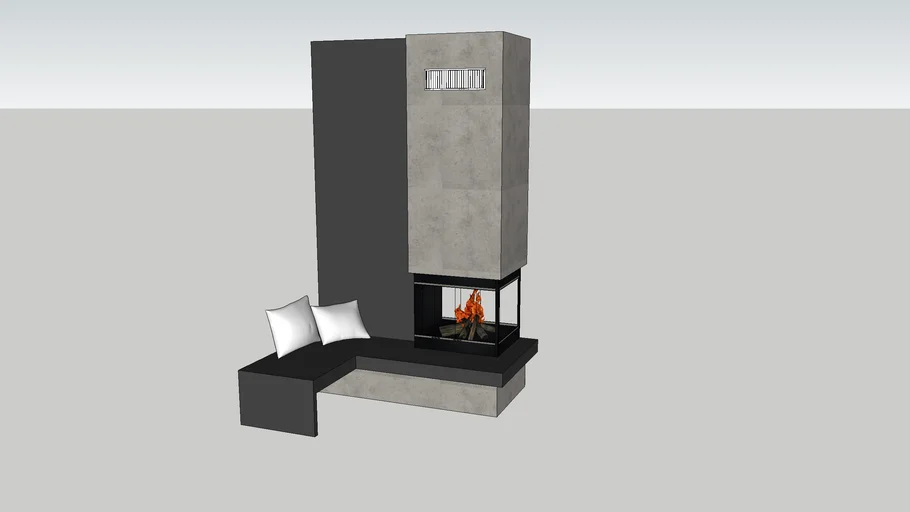 Contemporary and industrial fireplace