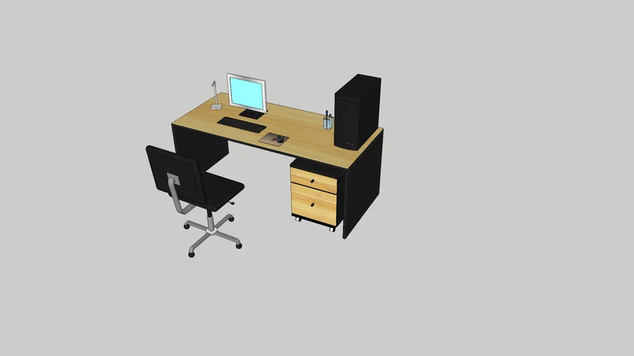 bureau avec accessoires