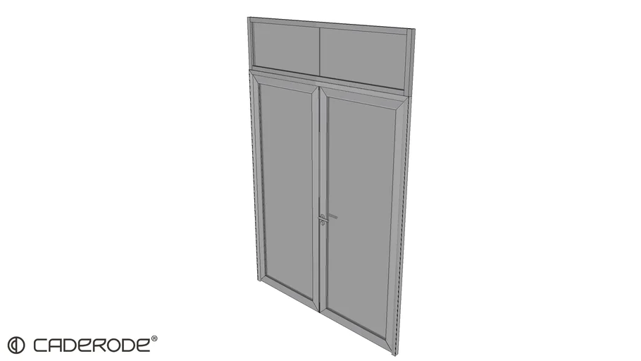Porta Dupla de Abrir c/ Requadro e vidro + Bandeira c/ Requadro de Vidro - DPT40