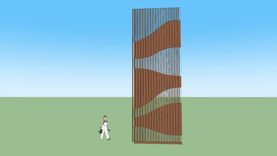 High wall louver with curves