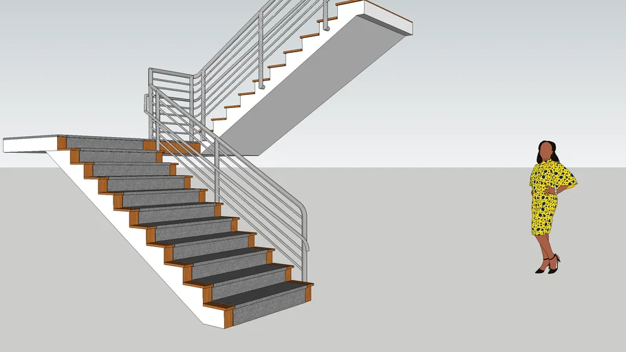 Stair handrail Sketch up 2021