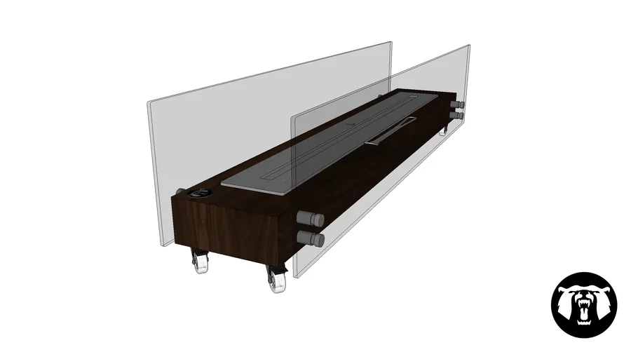 Lareira Ecológica Portátil 140cm Madeira Escura