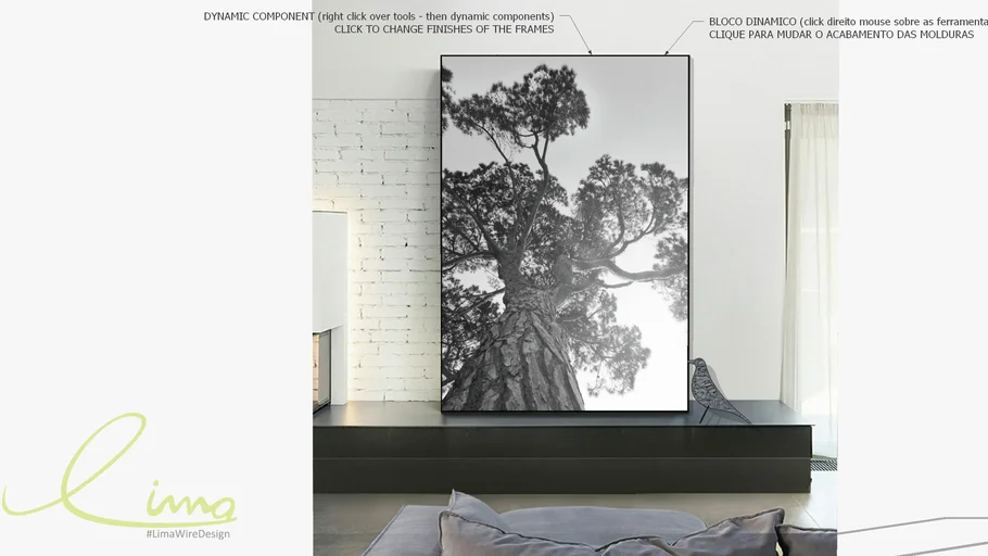 Quadro decorativo natureza preto e branco. Coleção assinada: Daniel Kroth