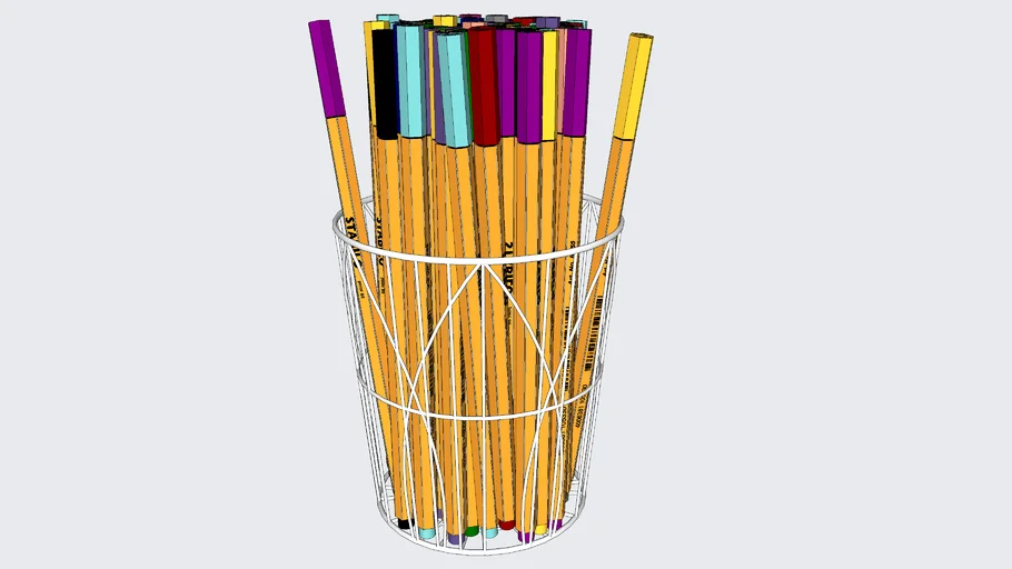 Porta lápis com canetinhas