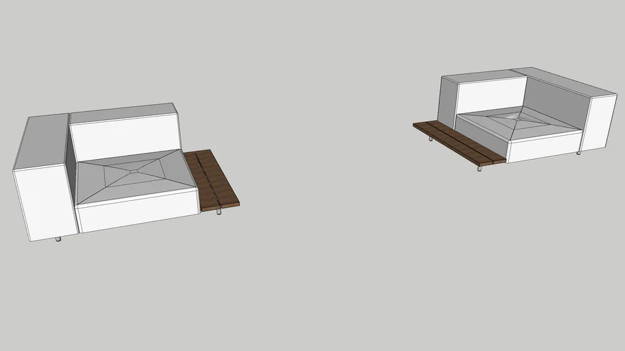 Walrus seat with armrest and side table left and right 80