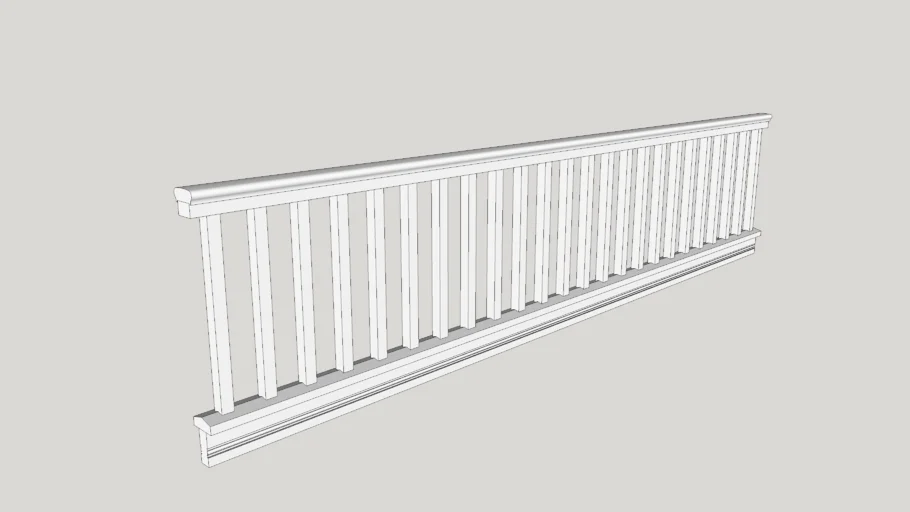 Porch Balustrade: 4" rail, 1 3/8 x 20" Square Balusters