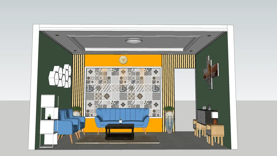 ruang tamu konsep cozi colourfull | 3D Warehouse