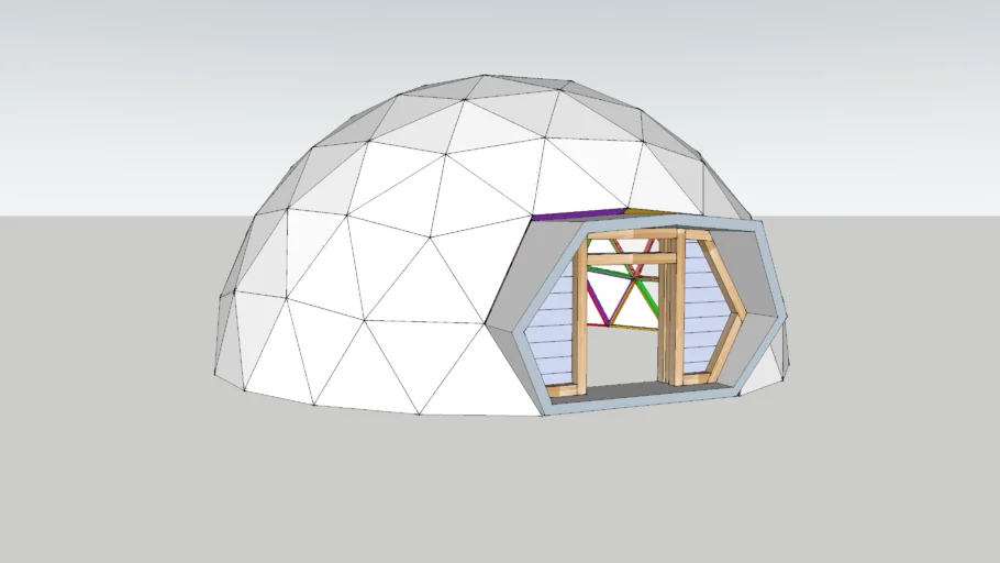 Geodesic Dome R7m V4 with a porch