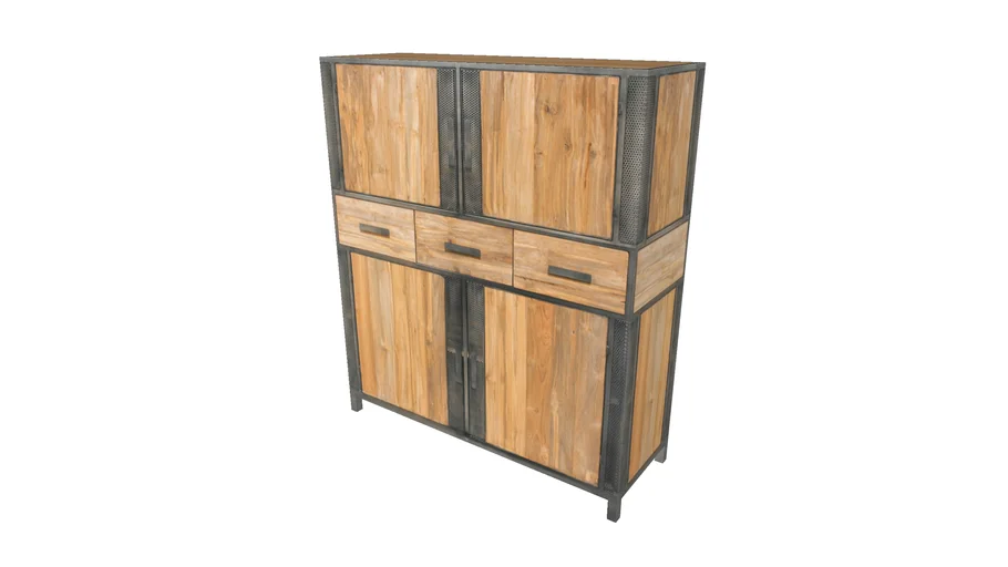 Armoire de style industriel CHIC192 (H:150cm) - collection CHIC