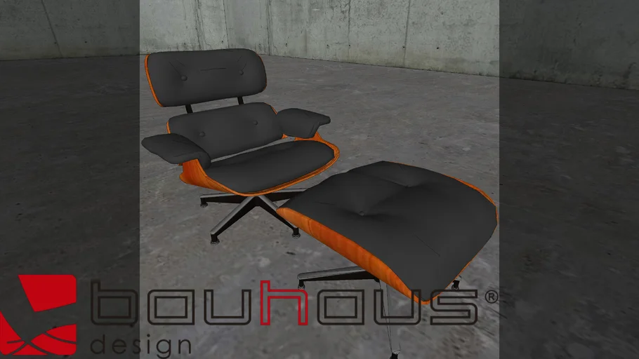 CONJUNTO POLTRONA PUFF CHARLES EAMES BAUHAUS