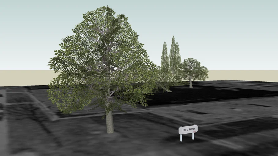Farm Road Flats Sign & Trees