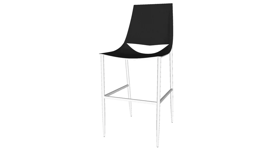 Sloane Barstool in Black Reclaimed Leather by Modloft