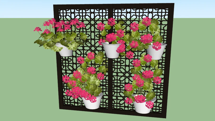 Painel com vasos de flores