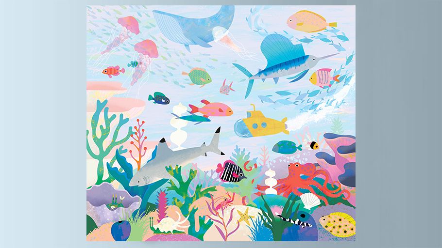 Papel de Parede Infantil Mares e Oceanos - Painel