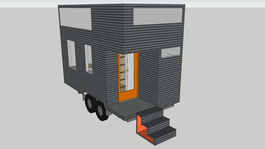 Grey and Orange Modern Tiny Home
