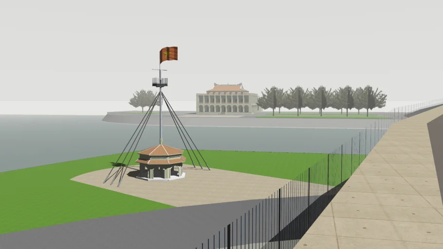 Dragon Wharf, Thủ Ngữ Flagpole and Khánh Hội Bridge (Bến Nhà Rồng, côt cờ Thủ Ngữ và cầu Khánh Hội)
