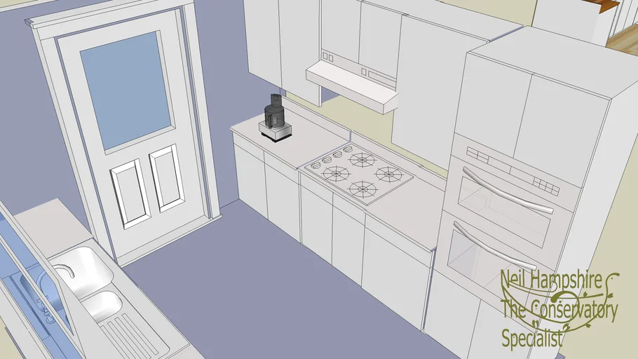 Conservatory design for client in Hedon near Hull UK incorporating new kitchen