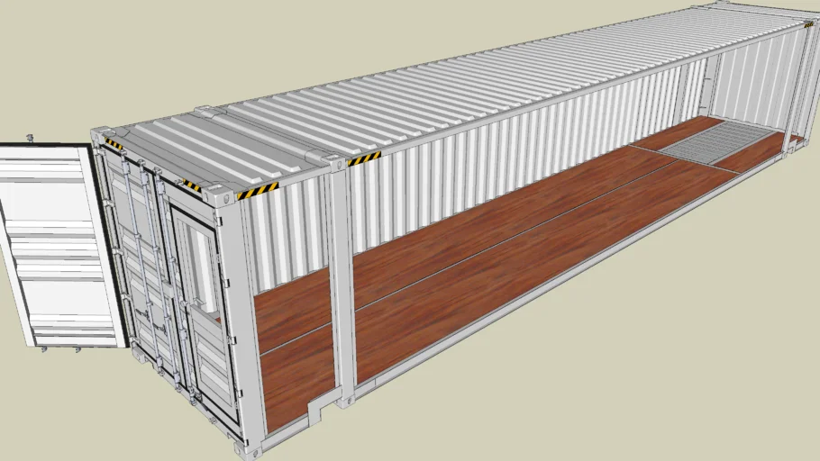 48' Hi-Cube container modelled in detail, realism & dimensions — with ...