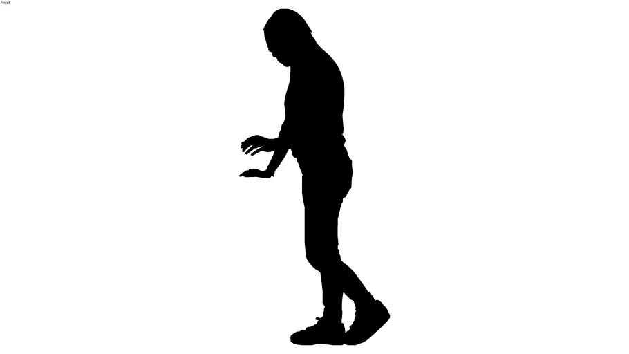 2d silhouette side woman leaning