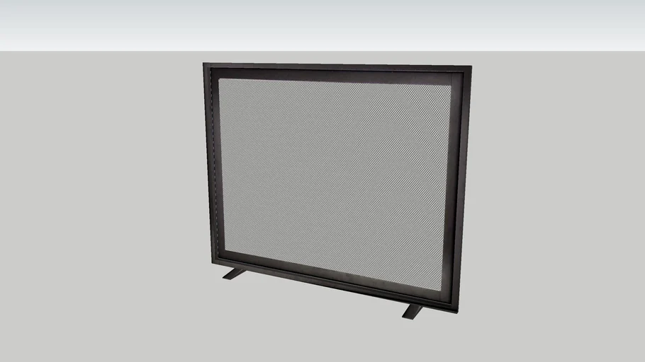 Flat Panel Fireplace Screen - Matte Black Finish