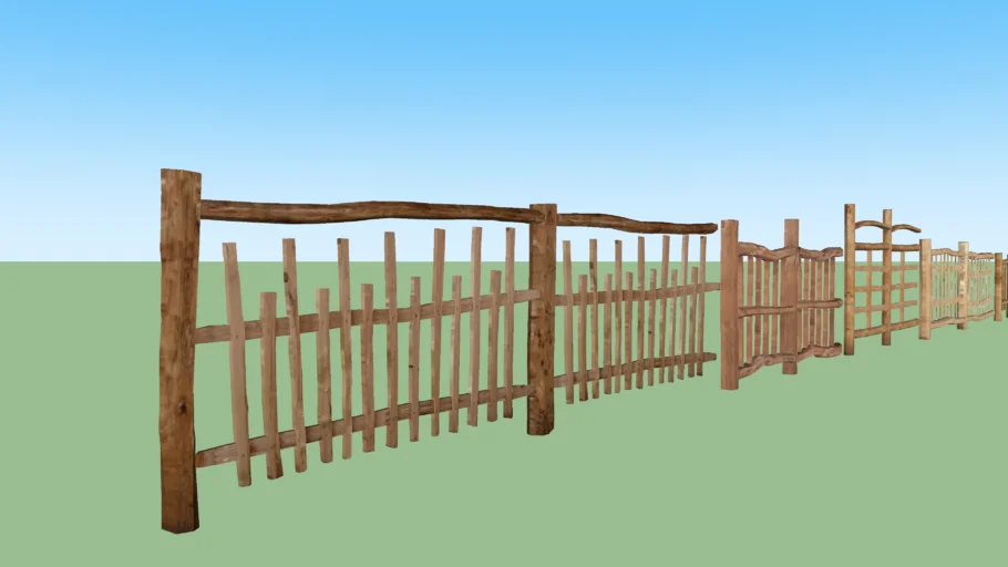Wooden fence set