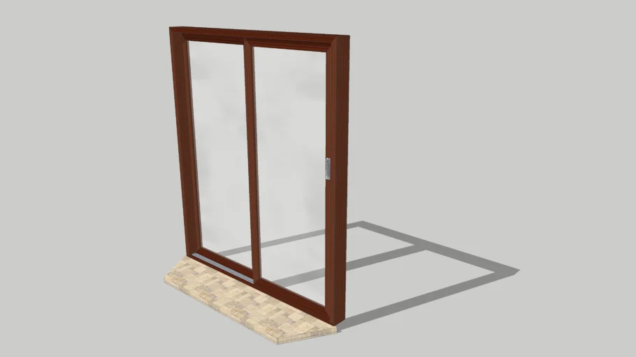Wooden-frame sliding glass door assembly