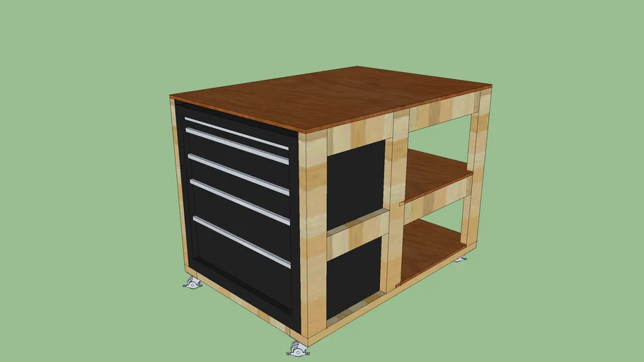 Mobile Workstation with Integrated 26" Tool Box