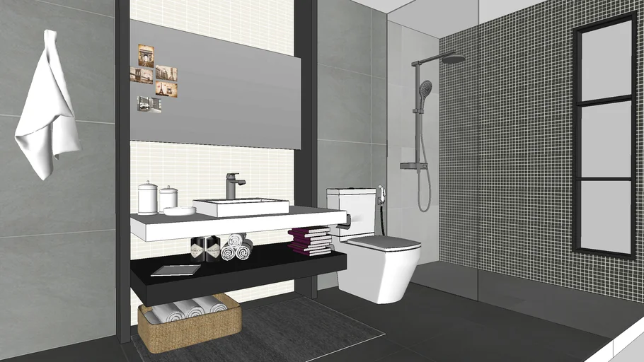 3d scene bathroom