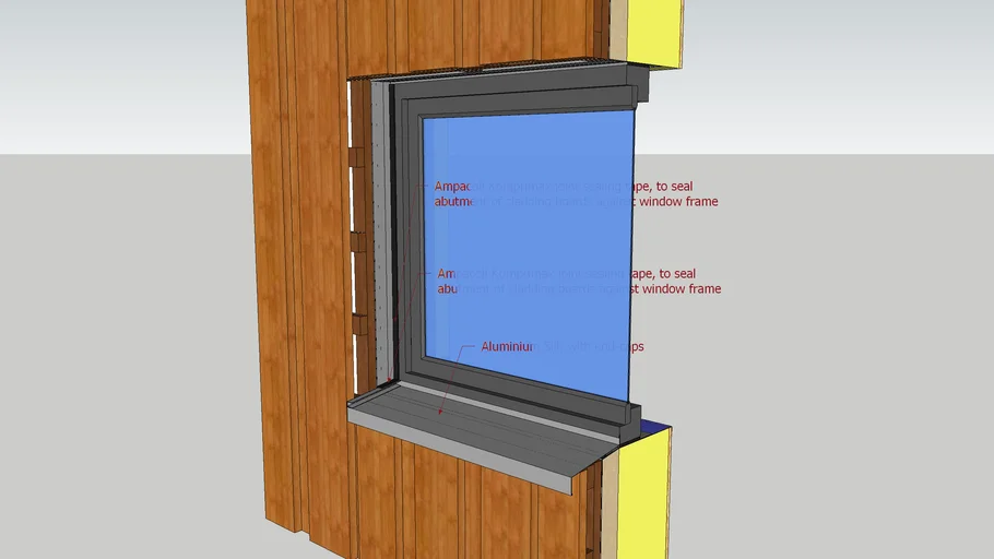 Wood fibre insulation - Window detail in clad facade - Step Four