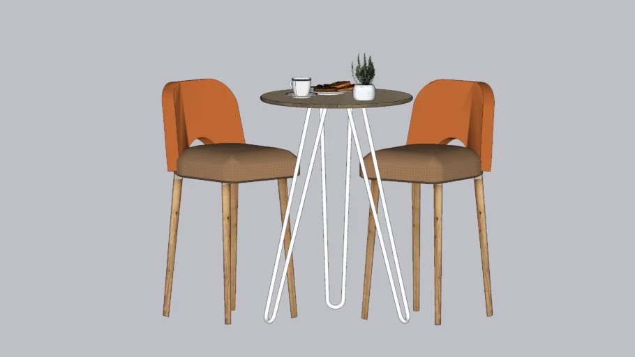 Mesa alta con sillas