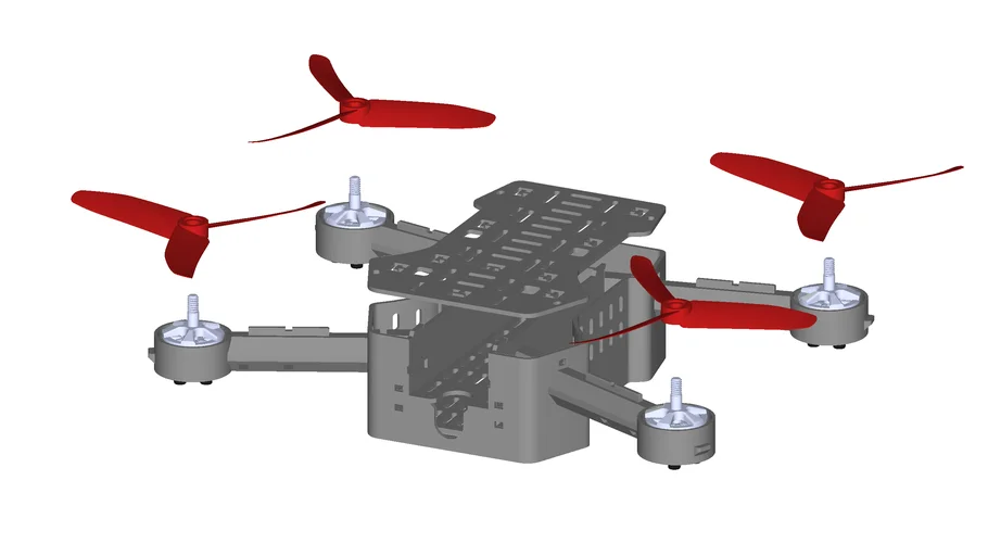 SIMPLIFIED 3D PRINTABLE QUADCOPTER ASSEMBLY-5040 PROPELLER-150MM BUILD PLATE-EXPLODED