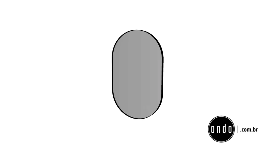 Espelho Oval . Preto