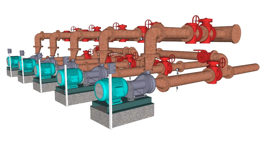 Return Activated Sludge Pump Train - Animated