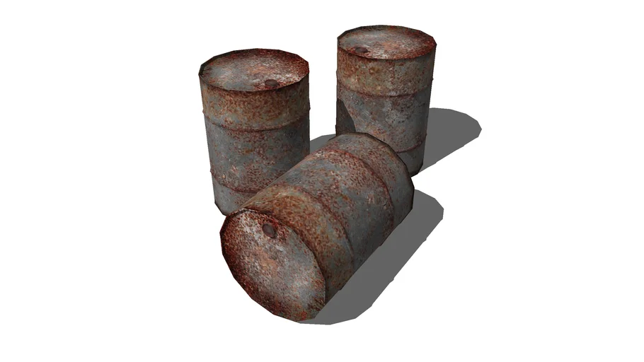 old metal barrels