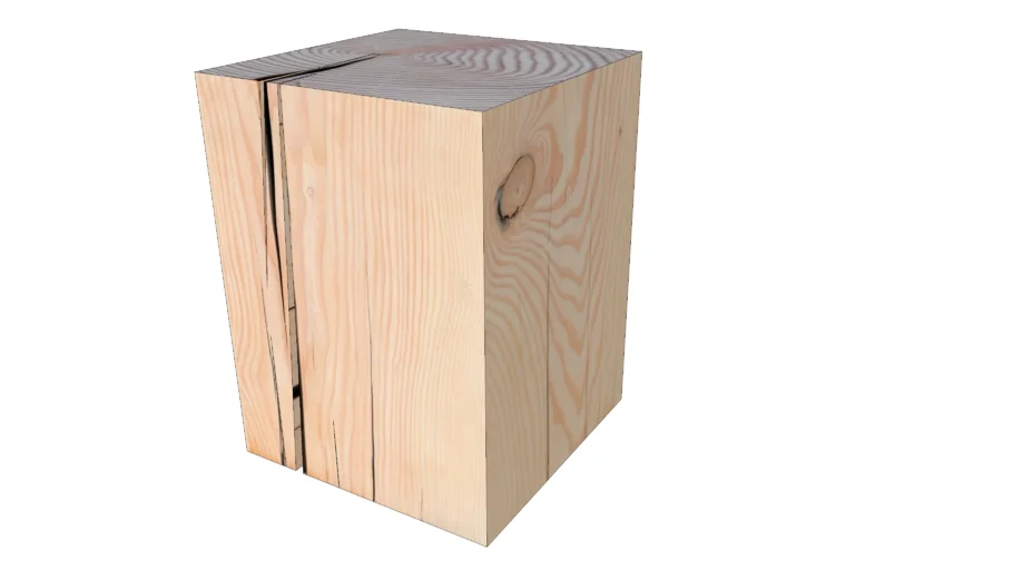 Timber Square Side Block Table Bedside Wood Stool