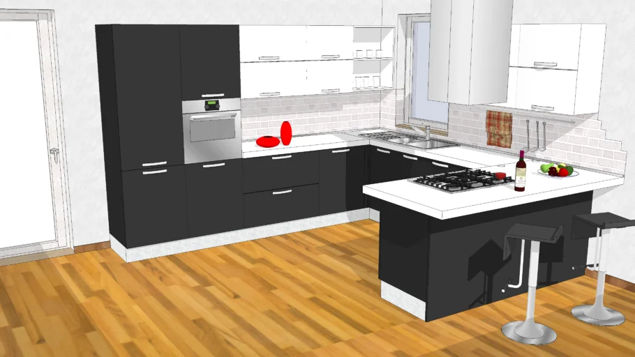 Cucina con penisola