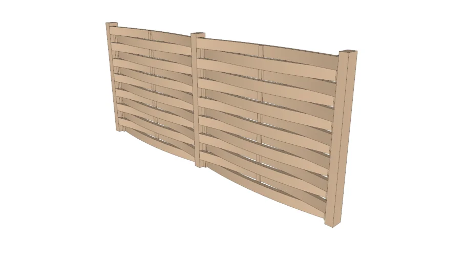Fence with Curved Horizontal Boards