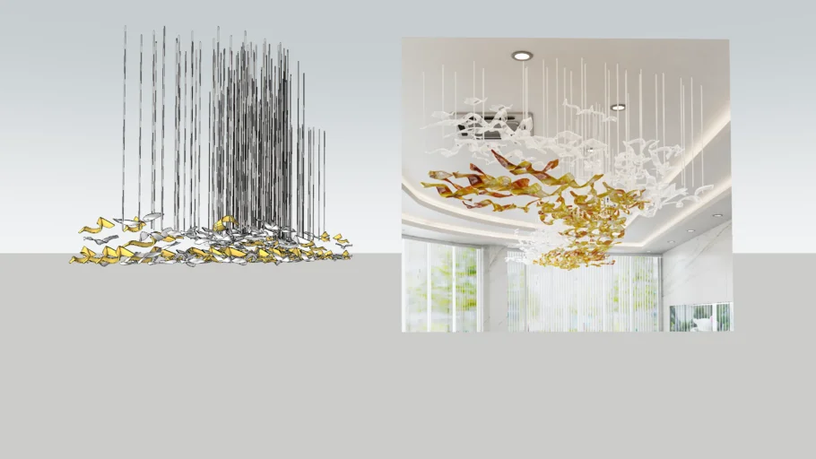 Big Glass New Modern Light fish chandelier