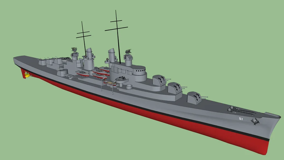 USS CL-51 Atlanta class light cruiser / アトランタ級軽巡洋艦