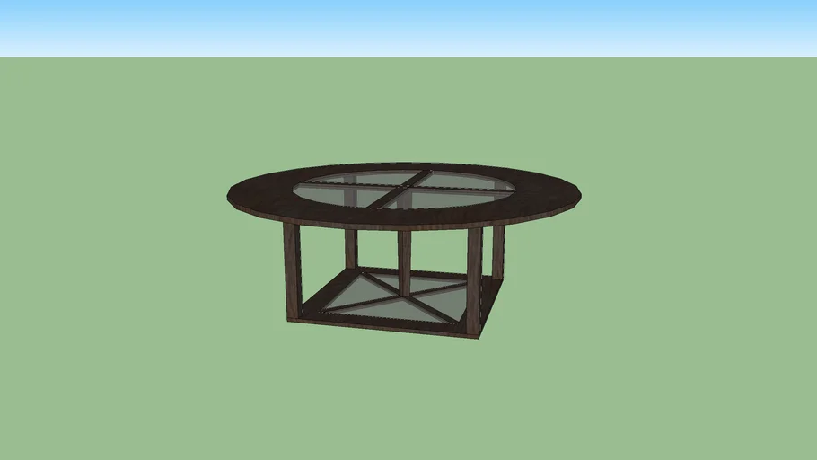 Wood and Glass Coffee Table