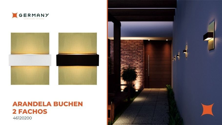 Arandela Buchen 2 Fachos - Germany Iluminação Externa